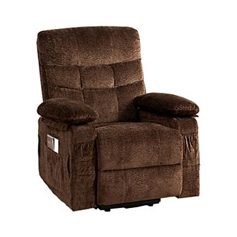 Power Lift Recliner Chair with Vibration Massage Adjustable Backrest & Side Pocket