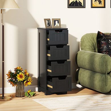 Freestanding Side Storage Organizer with 4 Drawers