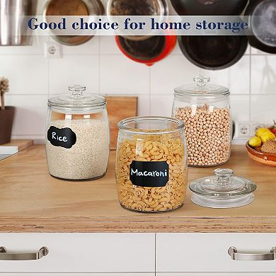 1/2 Gallon Wide Mouth Glass Storage Jar for Kitchen & Pantry 2pc