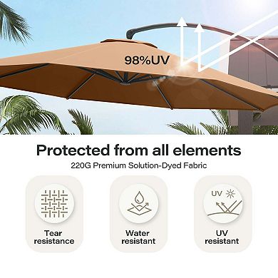 11ft Premium Cantilever Patio Umbrella for Relaxed Outdoor Gatherings