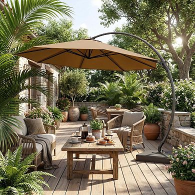 11ft Premium Cantilever Patio Umbrella for Relaxed Outdoor Gatherings