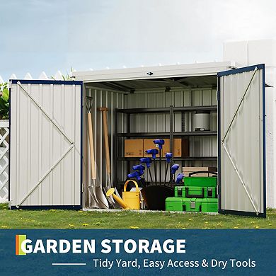 40 Cu.Ft Outdoor Trash Can Storage Box with Lock Latch & Sloped Roof