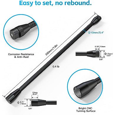 2Pack Microphone Gooseneck Stand, 13-inch and 19-inch Black Bundle