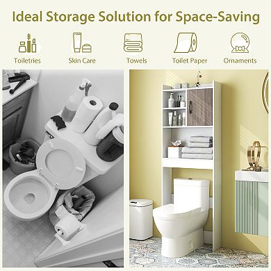 4-Tier Space Saving Over The bath fixture Storage Cabinet with Open Shelves