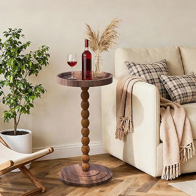 Round side table, suitable for small spaces, a small side table for the living room, bedroom, and so