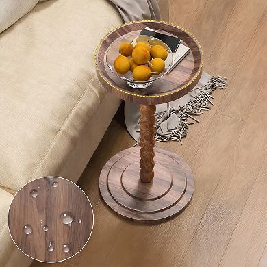 Round side table, suitable for small spaces, a small side table for the living room, bedroom, and so