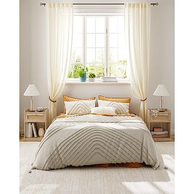 ZUQIETA Rattan-Style Nightstand with Charging Station,USB Ports&Storage Shelf,Boho Natural End Table