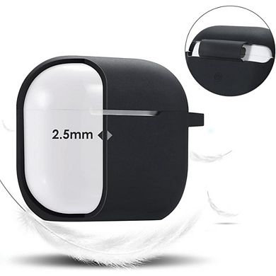 AirPods 4 Case, Soft Silicone, Fluffy Ball Keychain Black
