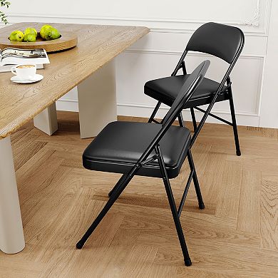 4 Pack Portable Folding Chairs with Padded Cushions