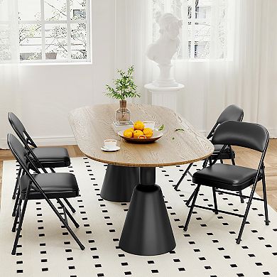 4 Pack Portable Folding Chairs with Padded Cushions