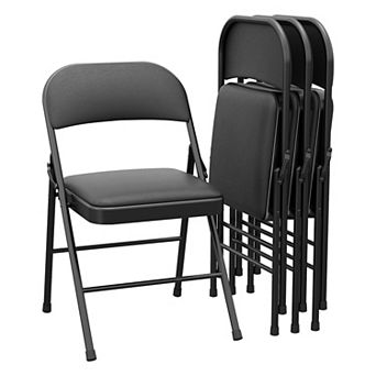 4 Pack Portable Folding Chairs with Padded Cushions