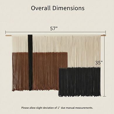 KSIZUIS Handwoven Macrame Wall Hanging - Large Dip-Dyed Boho Tapestry, 57”x35” Fiber Art