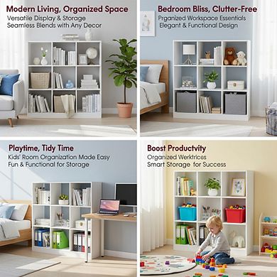 ZUQIETA Modular Magic Cube Bookcase - 8 Cubes, Use Horizontal/Vertical/Upside Down, Cloud White