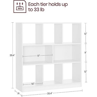 ZUQIETA Modular Magic Cube Bookcase - 8 Cubes, Use Horizontal/Vertical/Upside Down, Cloud White