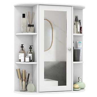 Bathroom Medicine Cabinet with Single Mirror Door and Adjustable Shelf