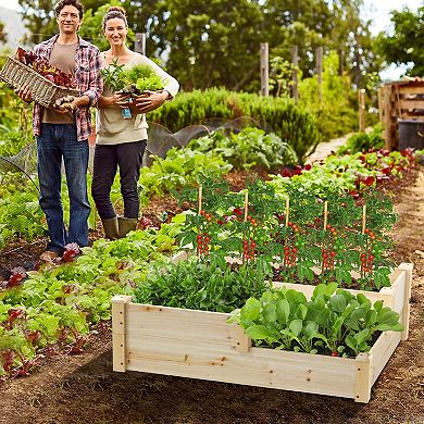 Costway 3-Tier Outdoor Raised Garden Bed Vegetable Planter Box for Patio Lawn Backyard