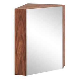 Corner Bathroom Medicine Cabinet with Mirror Door and Adjustable Shelf