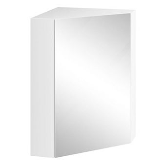 Corner Bathroom Medicine Cabinet with Mirror Door and Adjustable Shelf