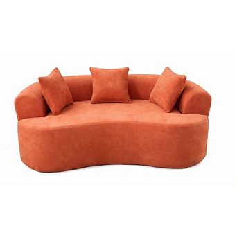 GOODSILO Modern Crescent-Shaped Sofa with Deep Cushions and No Assembly Required