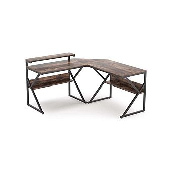 Study Desk With K-Shaped Metal Frame