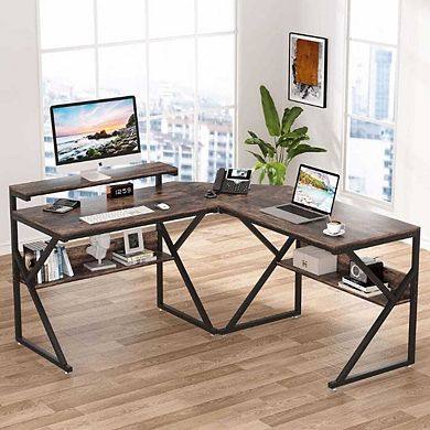 Study Desk With K-Shaped Metal Frame
