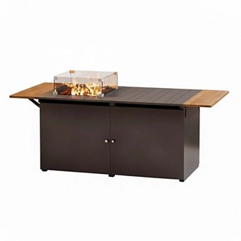 Large Folding Fire Table with Upgraded Finish & Smart Storage