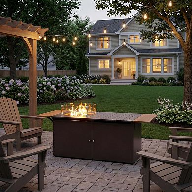 Large Folding Fire Table with Upgraded Finish & Smart Storage