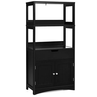 Bathroom Floor Storage Cabinet with Drawer and Shelf Organizer