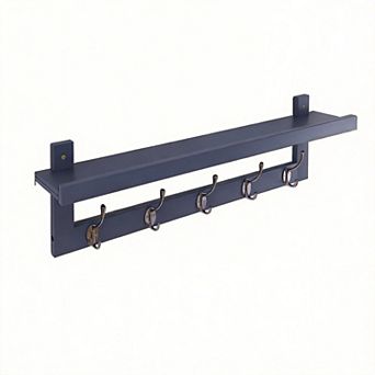 29.2" Wall-Mounted Entryway Coat Rack With Shelf 5 Hooks