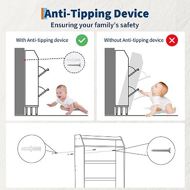 ANIXOL Slim 2-Drawer Hidden Shoe Cabinet