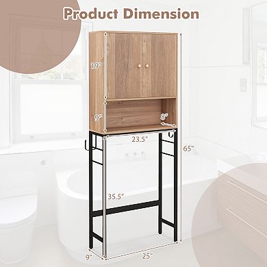 Over The bath fixture Storage Cabinet with Two Doors and Adjustable Shelf Organizer