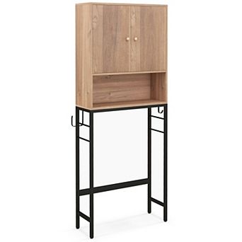 Over The bath fixture Storage Cabinet with Two Doors and Adjustable Shelf Organizer