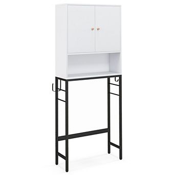 Over The bath fixture Storage Cabinet with Two Doors and Adjustable Shelf Organizer