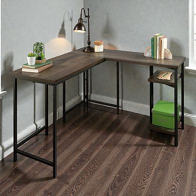 Lufeiya L-Shaped Computer Desk , Corner Home Office Desk for Multiple Monitors, Workspace Table