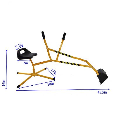 Toy Excavator Riding Sand Dredger Yellow
