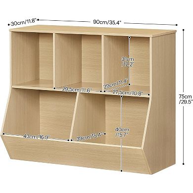 35.4" L Storage Cabinet, Toy Storage Cubby, Children's Toy Shelf