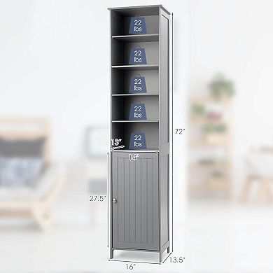 72 Inch Freestanding Tall Bathroom Floor Storage Cabinet