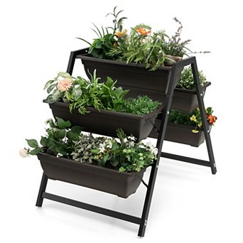 Costway 31”H Raised Garden Bed 3 tier Vertical Planter w/5 Plant Boxes Indoor Outdoor