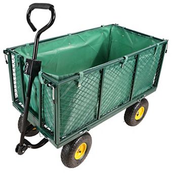 Flower Cart Garden Flower Cart is Easier to Transport Firewood Green and Cloth Bag