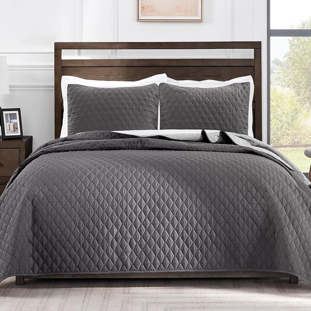 Gray King Quilt Setnull