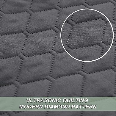 Grey King Quilt Set! Ultrasonic Reversible, Ultra-Soft & All-Season Lightweight.