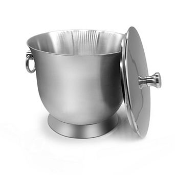 Fortune Candy Insulated Ice Bucket, 3.3 L Double-Wall 18/8 Stainless Steel with Lid & Tongs