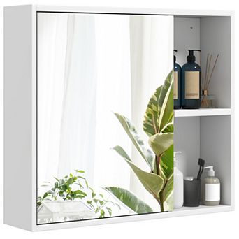 Bathroom Medicine Cabinet with Single Mirror Door Wall Mounted