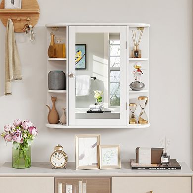 Multipurpose Wall Mounted Bathroom Mirror Storage Cabinet