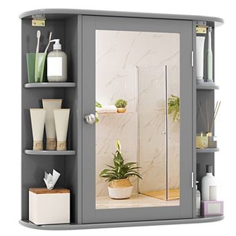 Multipurpose Wall Mounted Bathroom Mirror Storage Cabinet