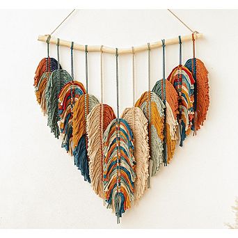KSIZUIS Handmade Macrame Wall Hanging - Large 31”x39” Boho Tapestry for Bedroom Decor