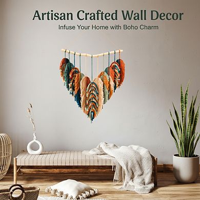 KSIZUIS Handmade Macrame Wall Hanging - Large 31”x39” Boho Tapestry for Bedroom Decor