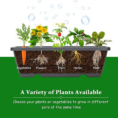 Costway Set of 2 4 FT Vertical Raised Garden Bed 5-Tier Planter Box for Patio Balcony