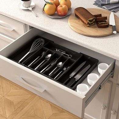 Expandable Plastic Kitchen Drawer Insert