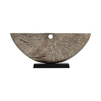 Modern Aluminum Metal Sculpture with Textured Design and Abstract Aesthetic Decor
